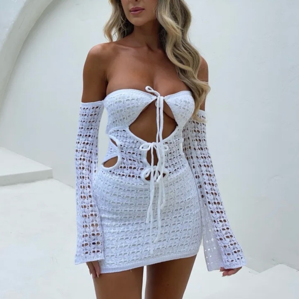 Outcast-clothing Mona Crochet Mini Dress